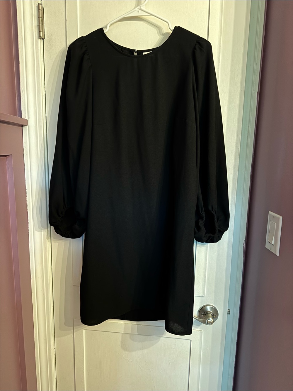 H&M Black Balloon-sleeved Dress